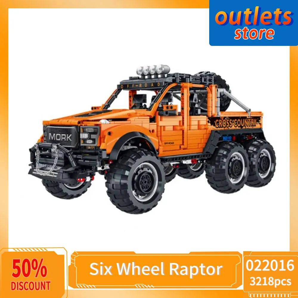 

022016 высокотехнологичный шестиколесный пикап грузовик внедорожник автомобиль кубики техническая модель Moc игрушки 3218 шт.