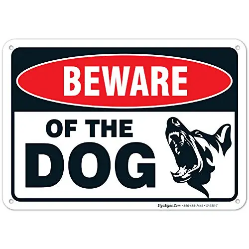 

Beware of Dog Sign Dog Warning Sign Weather & Rust Resistant, Fade Resistant, UV Protected, Easy to Mount