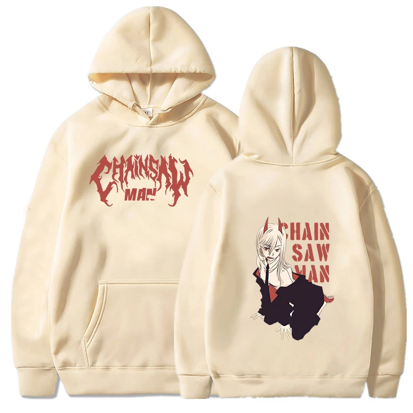 

Chainsaw Man Power Anime Hoodies Manga Denji Aki Makima Sweatshirts Hip Hop Mens Streetwear Long Sleeve Japanese Pullovers Male