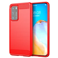 brushed texture case for huawei p40 silicone cases for p40 huawey luxury carbon fiber soft tpu phone cover