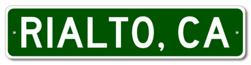 RIALTO Знак ограничения города CALIFORNIA - банка