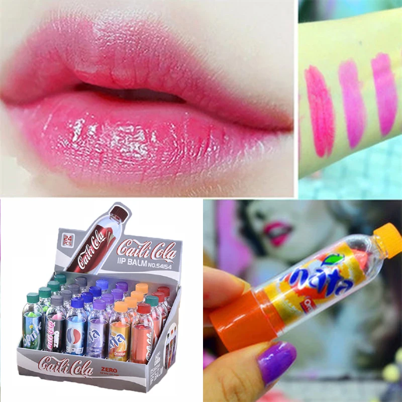 Wholesale Kawaii Lip Balm Fruit Flavour Cute Lip Balm Color Change Moisturizing Lip Care Makup Novelty Lipbalm for Girl Gift Lot