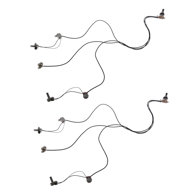 

2X Electric Guitar Parts Wiring Harness 2V1T 500K Pots Tone 3 Way Toggle Switch New