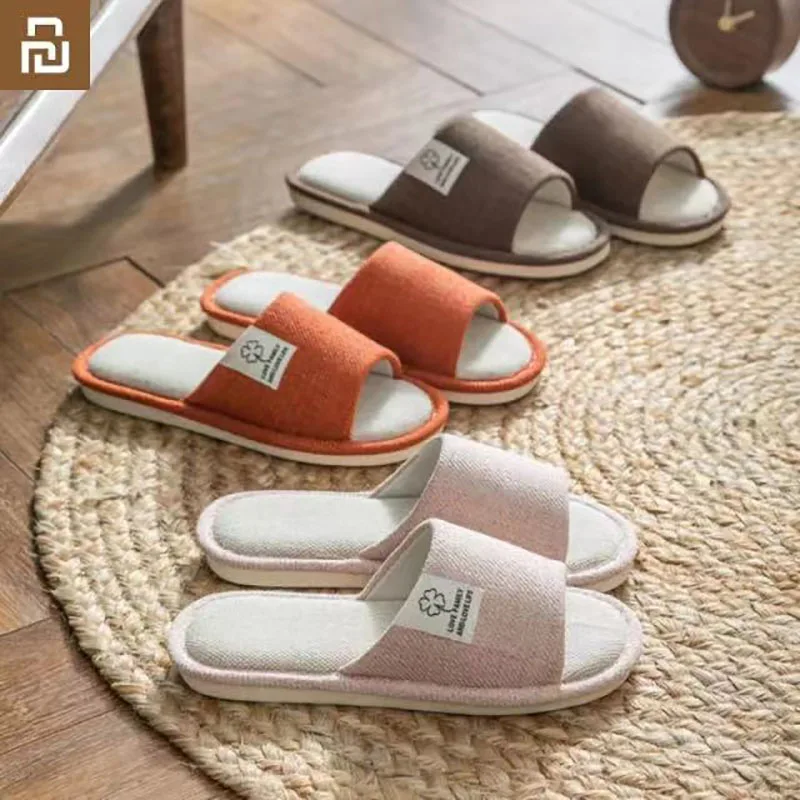 

Xiaomi Youpin Linen slippers men's and women's four seasons household indoor soft bottom cotton hemp anti-skid thick bottom