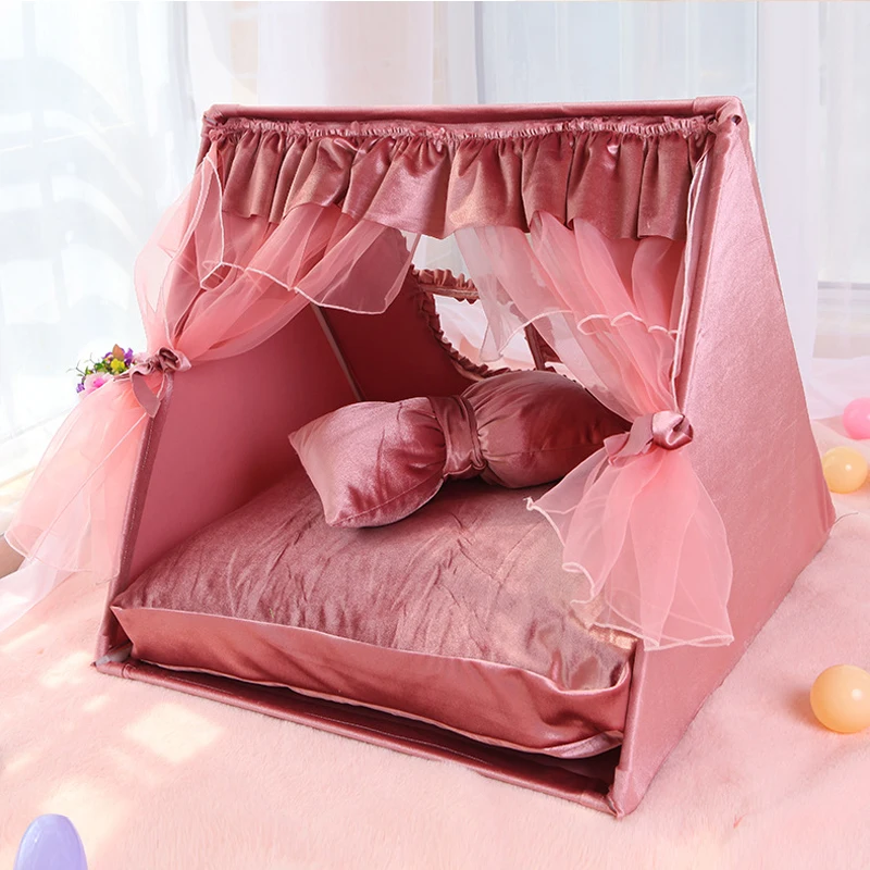 

Cat Tent with Mat Cushion, Luxury Indoor Cat Bed Condo, Pet House Shelter for Dogs and Other Pets, Removable and Washable