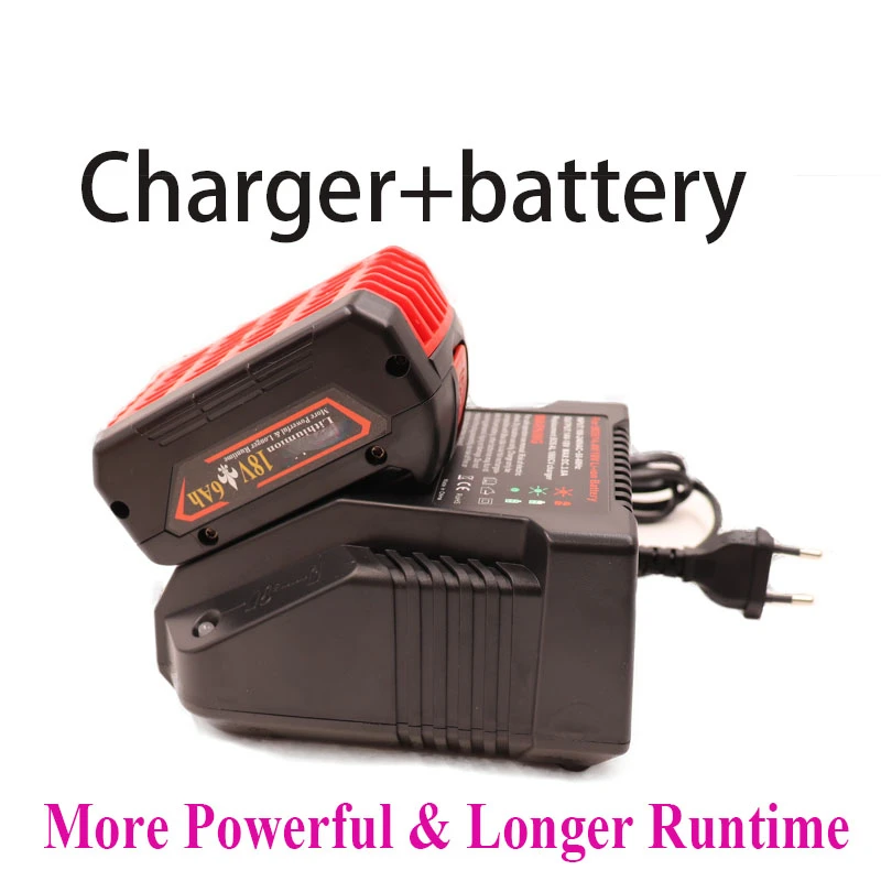 

18V Battery 18650 Lithium-ion Rechargeable 6000mAh Bosch Drill 18V Charger BAT609 BAT609G BAT618 BAT618G BAT614aiyaya