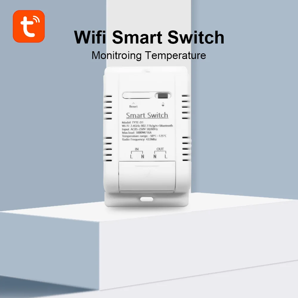 

Waterproof Ds18b20 Temperature Sensor Voice Control Wifi Temperature Switch 16a Real-time Monitor Rf433 Intelligent Thermostat