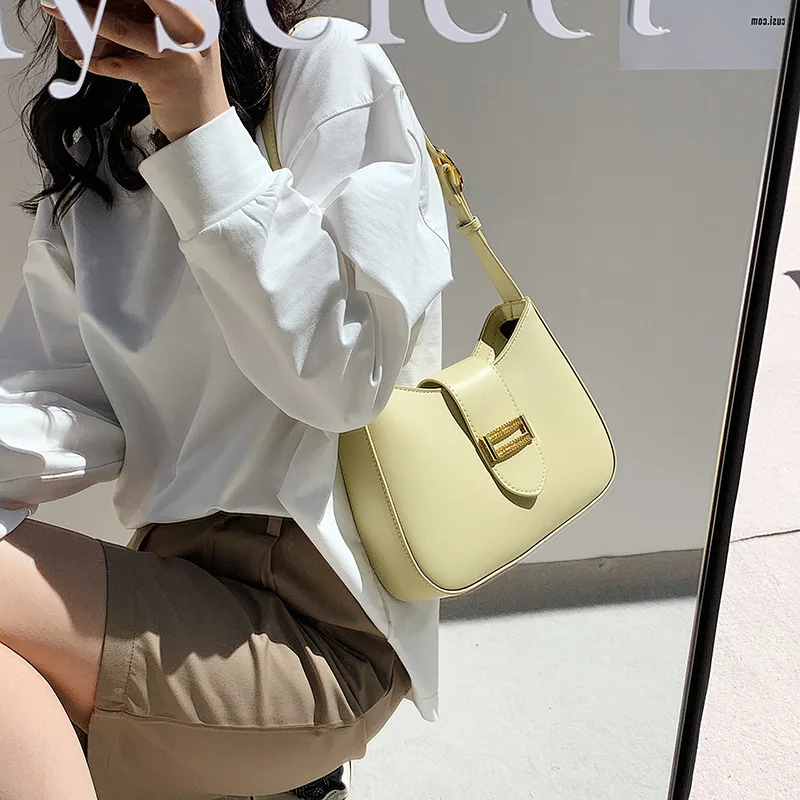 Women's Retro Luxury Solid Color Small Shoulder Bag Fashion Niche Underarm Handbag for Femele Travel Free Shipping сумка женская