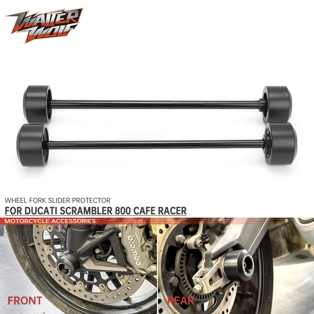 

For DUCATI Scrambler 800 Front Rear Axle Fork Crash Sliders Cafe Racer Icon Night Shift Motorcycle Wheel Hub Block Protector CNC