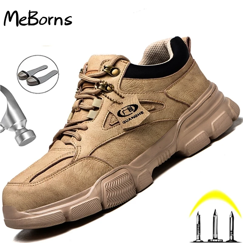 

Мужская защитная обувь, рабочие кроссовки, неразрушаемые рабочие защитные ботинки, зимняя обувь, мужская обувь со стальным носком, Спортивн...