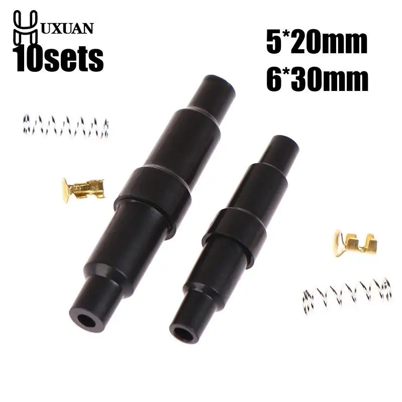 

Стеклянный трубчатый держатель предохранителя, 10 комплектов, 5*20/6*30 мм, винтовой тип, быстроразъемный пластиковый корпус, штекер, пружина, обжимной клеммный безопасный разъем