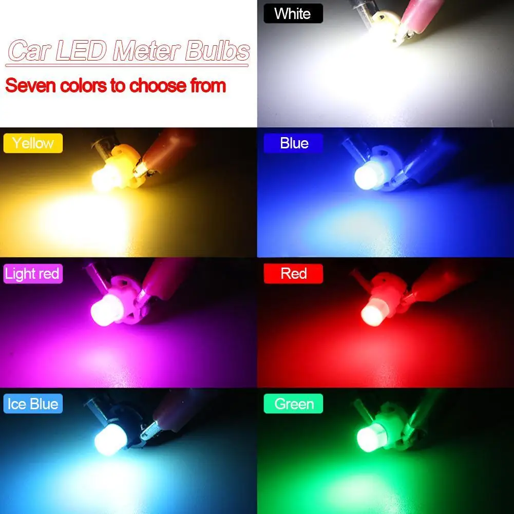 10Pcs Super Bright T3 T4.2 T4.7 COB Led Bulb CANbus Car Interior Lights Indicator Dashboard Central Control Lamp Instrument - купить по