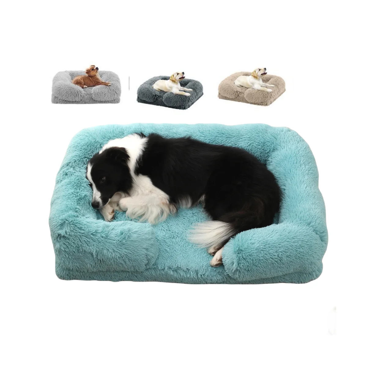 

Calming Large Dog Bed Orthopedic Egg Crate Foam & Memory Foam Pet Sofa for Large Anti-Slip Bottom with Washable Removable Cover