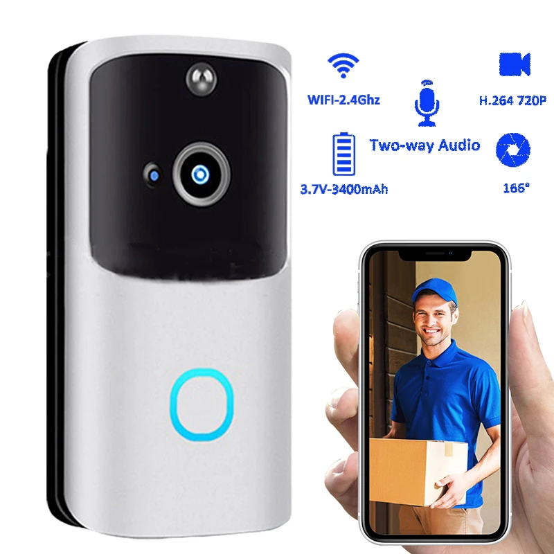 

Outdoor Security Video Doorbell Smart Wireless Two-Way Audio Intercom Home Monitor Waterproof Alarm Visual Door Phone IP Camera