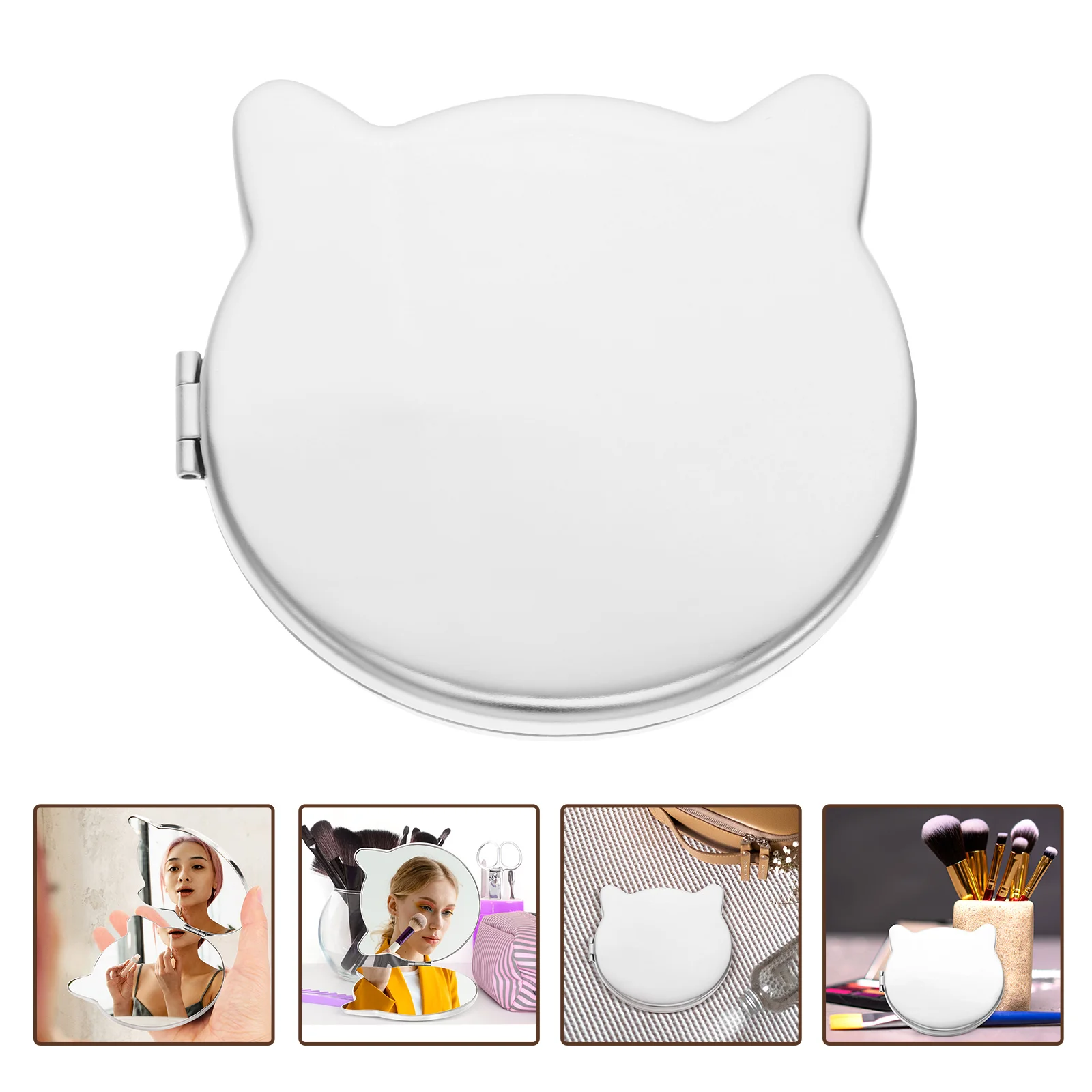 

Delicate Mirror Dual- sided Makeup Mirror Compact Folding Metal Mirror