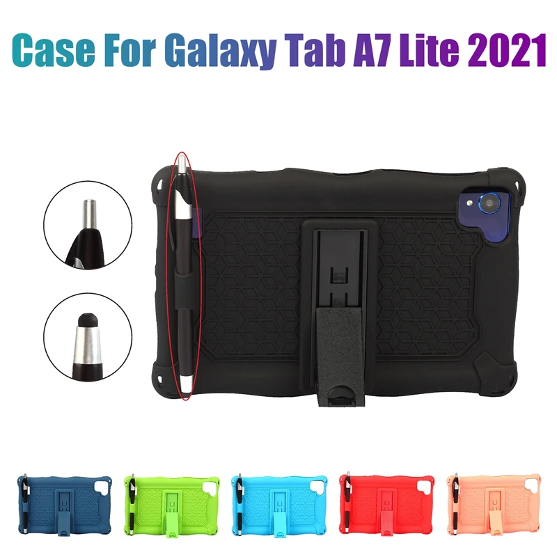 

Силиконовый чехол для Samsung Galaxy Tab A7 Lite 2021 8,7 дюйма, T220, T225, чехол для планшета с подставкой-ручкой для офиса