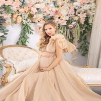 chiffon pregnancy dress photo shoot sheer women maternity gown for photography plus size robe babyshower
