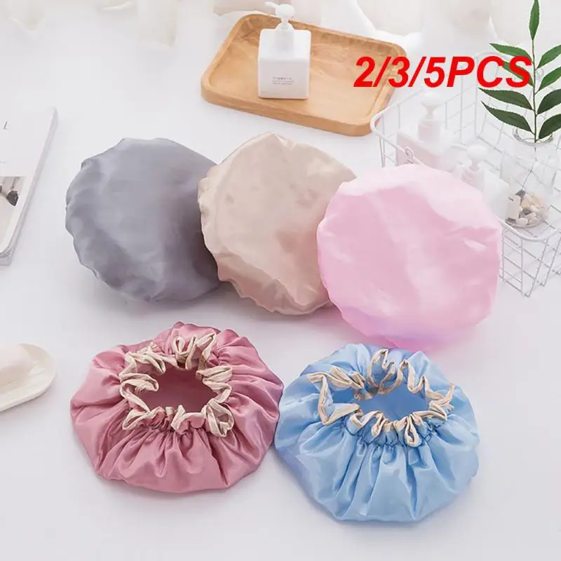 

Водонепроницаемая Женская атласная шапочка для волос, аксессуары для ванной, шампуни, несколько колпачков для душа, комплект для ванной комнаты, пыленепроницаемый U3