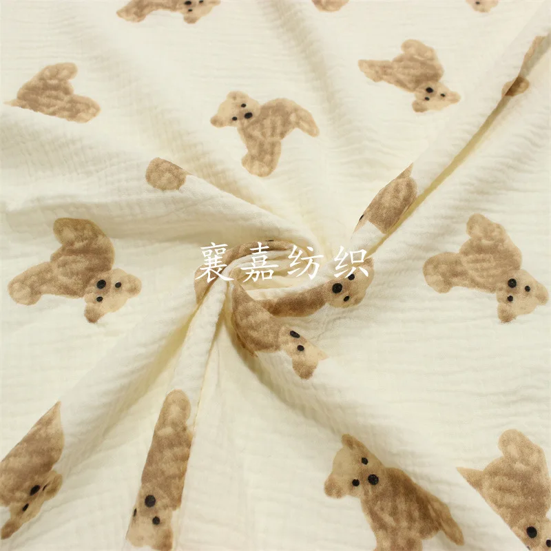 

Двухслойная марлевая креп-ткань, 50*135 см, японская и корейская ткань с принтом медведя, детская одежда, одеяло, для дома