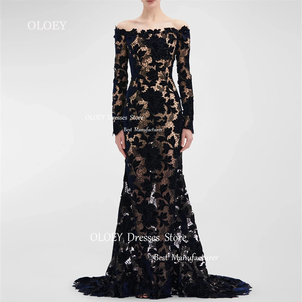 OLOEY сексуальные черные кружевные вечерние платья русалки свадебная фотосессия с