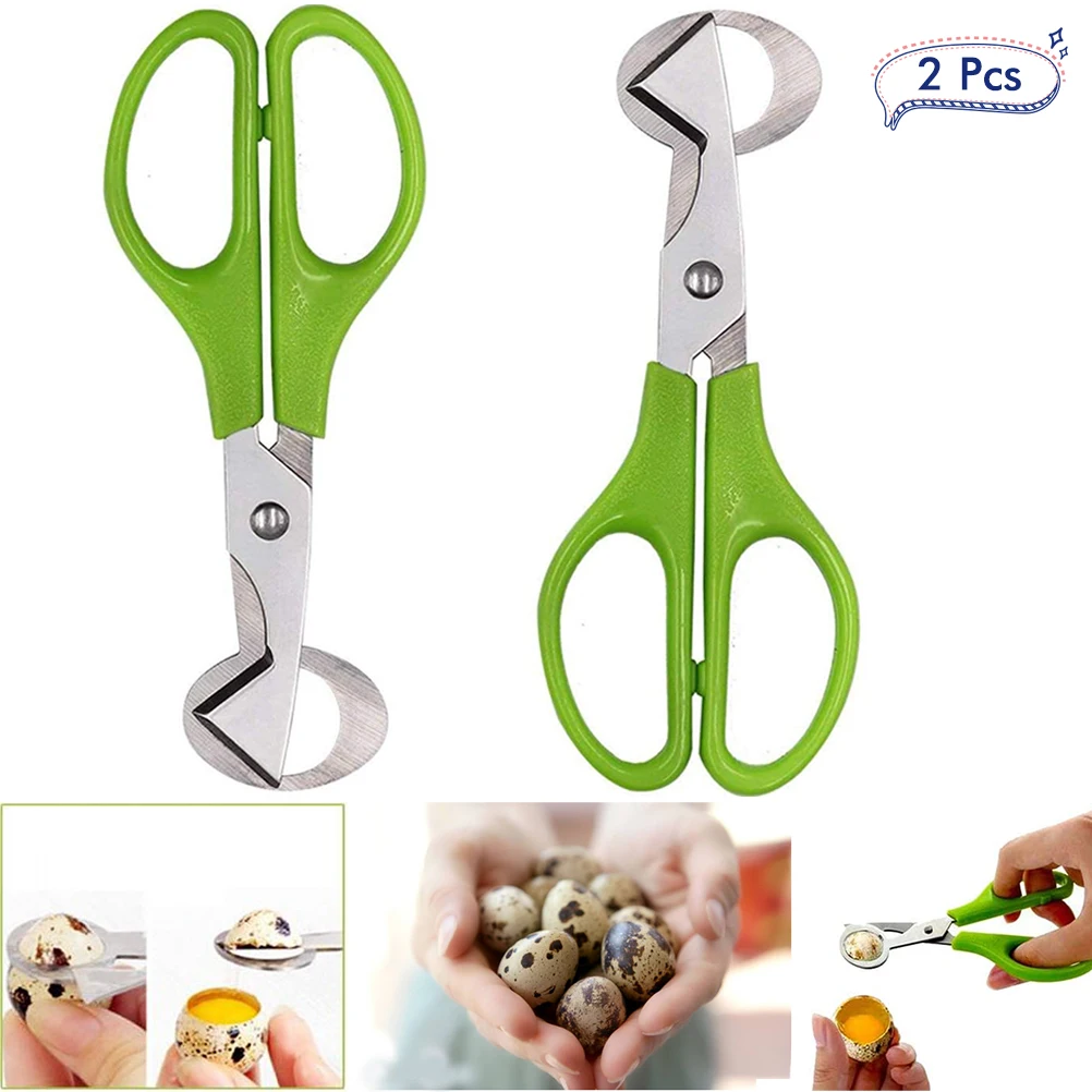 

2PCS Stainless Steel Quail Egg Shell Cutting Scissors Egg Divider Egg Opener Kitchen Gadget Egg Scissors Tools