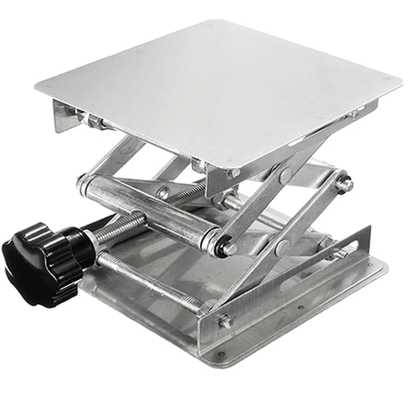 

B50 150x150mm Stainless Steel Router Lift Table Woodworking Engraving Lab Lifting Stand Rack Lift Platform Woodworking Benches