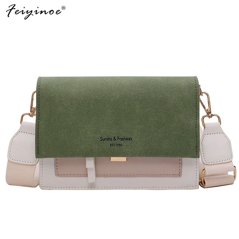 

Scrub Leather Contrast Color Crossbody Bags For Women 2022 Chain Messenger Shoulder Bag Ladies Purses and Handbags Women's Bags