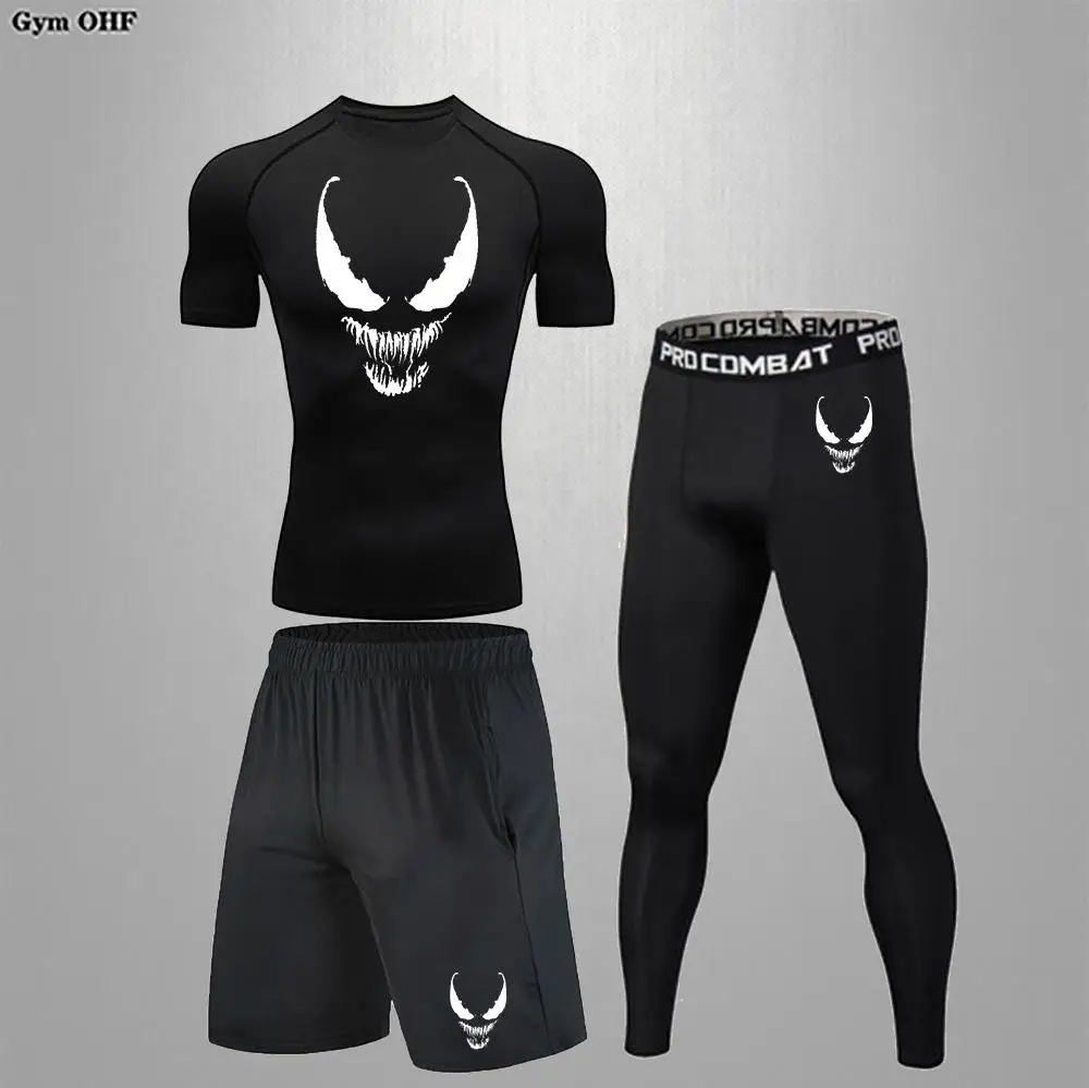 Костюм спортивный мужской компрессионный Быстросохнущий 3 предмета