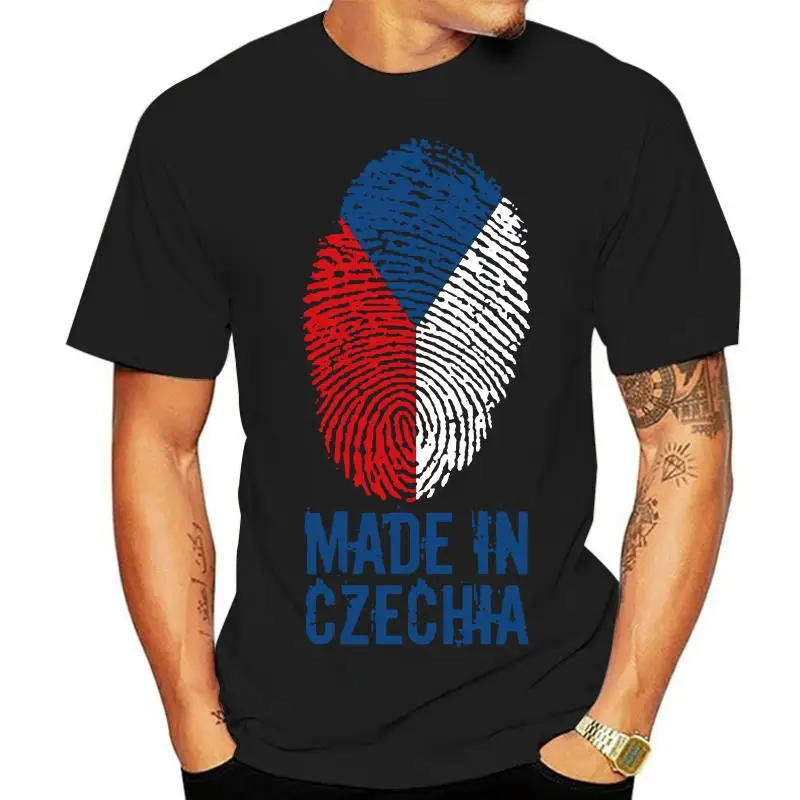 

Мужская футболка, сделанная в Чехии, Ceska, Трикотажный Хлопковый костюм с круглым вырезом, интересная оригинальная Весенняя рубашка с рисунк...