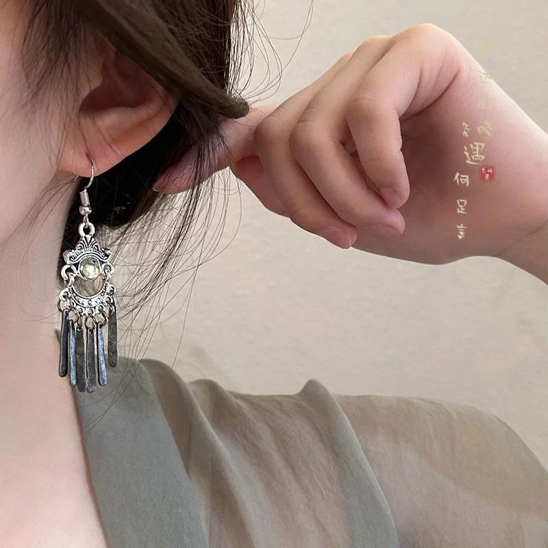 Новые высококачественные длинные серьги в китайском этническом стиле ретро