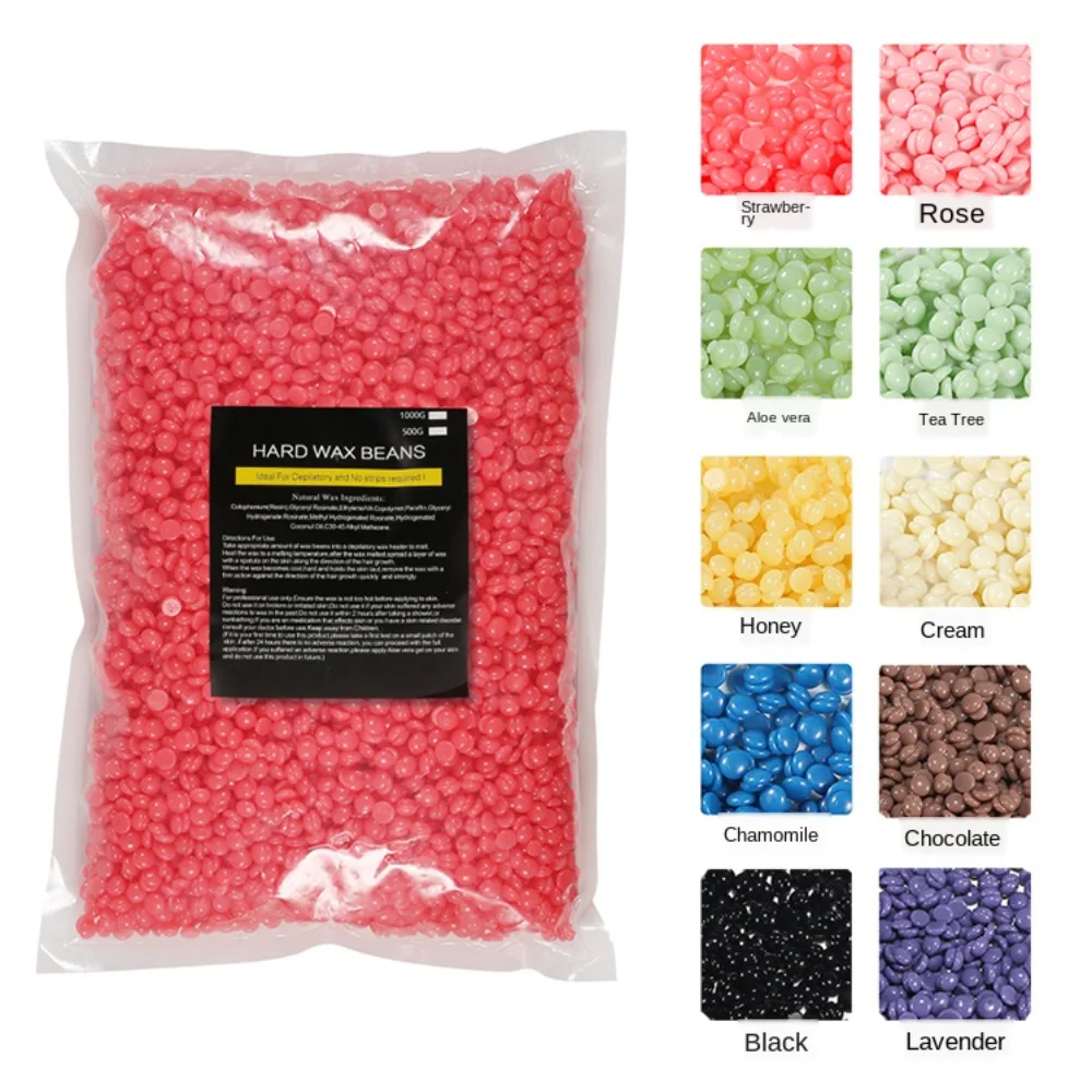 Pack Fagioli Di Cera Depilatoria Pellicola Calda Pellet Rimozione Bikini Viso Capelli Gambe Braccio Depilazione Fagiolo Depilazione Unisex 1000G