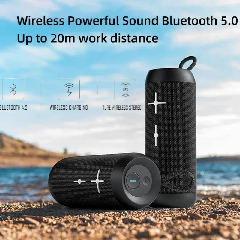 Беспроводной цилиндрический стерео портативный тканевый водонепроницаемый