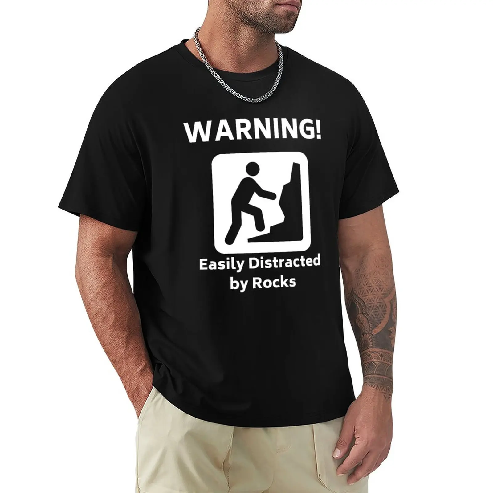 

Warning! - Easily Distracted By Rocks - Funny Geology T-Shirt T-Shirt Boys T Shirts Man Clothes Tshirts For Men