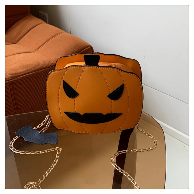 

Персонализированная забавная сумка через плечо с тыквой и подмышками, забавная мультяшная 3D сумка через плечо для Хэллоуина