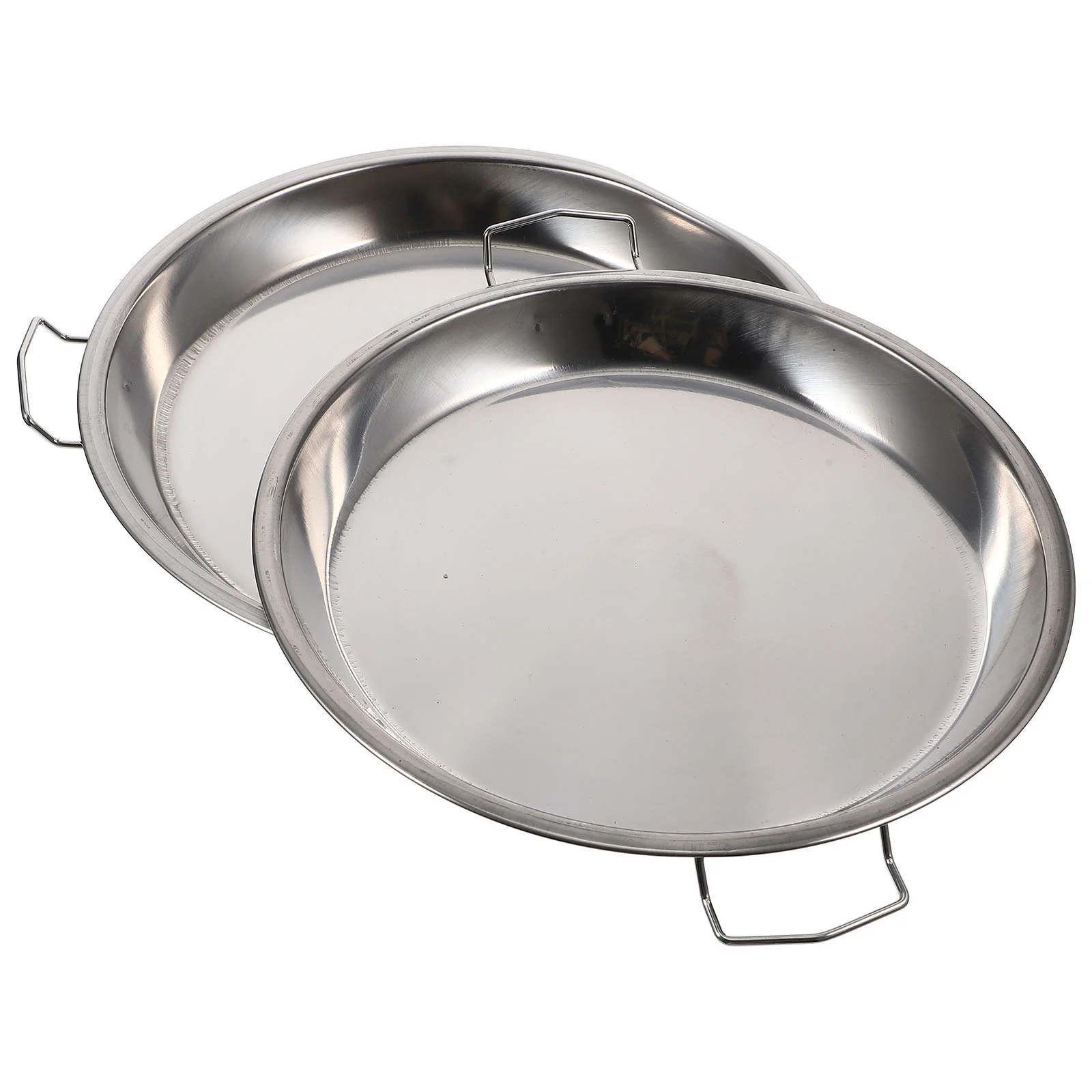 

Stainless Steel Disc Restaurant Food Plate Steak Tray Round Shape Fruit Serving Fish Dish Simple