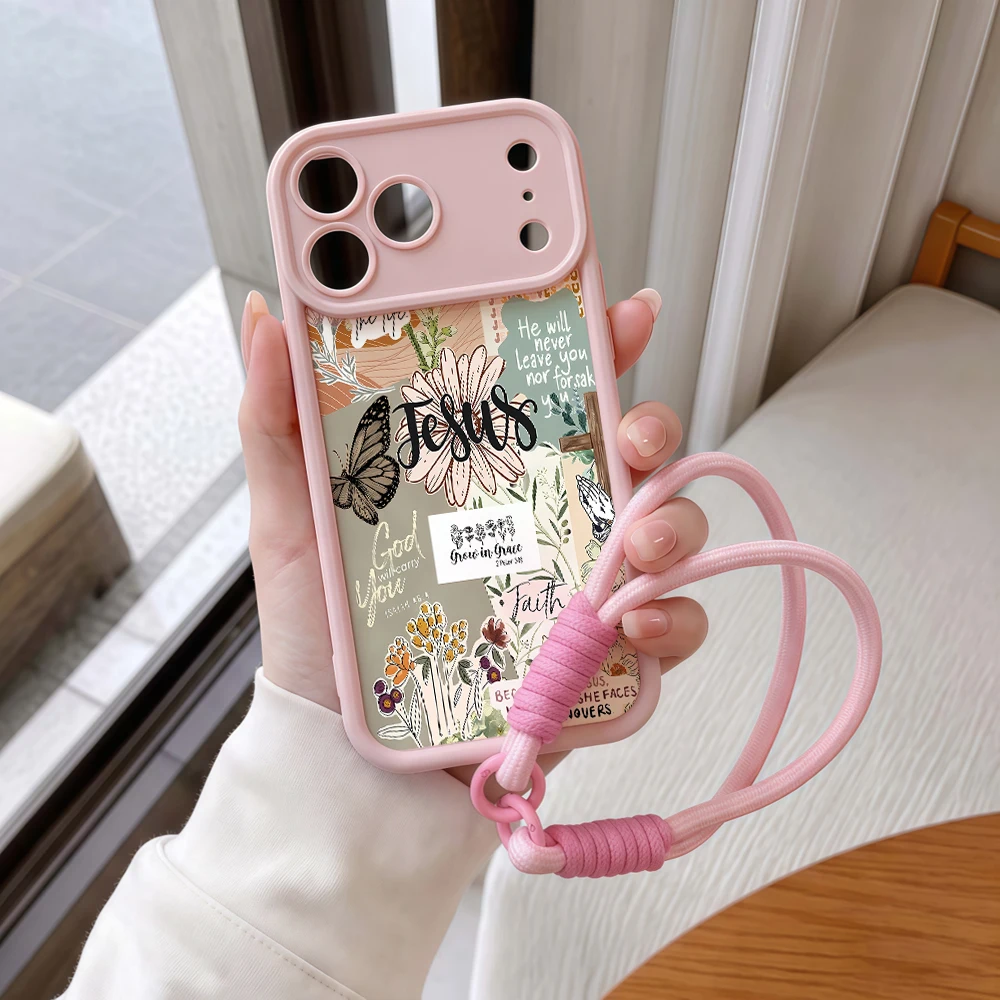 Фото Чехол для телефона с коллажем Иисуса, христианский, из ТПУ, для iPhone 17, 15, 13, 11, 12, 14, 16, 17 Pro Max, 7, 8 Plus, XR, 16e, с ремешком, силиконовый чехол №3