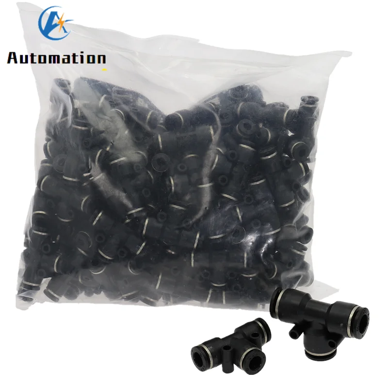 

100pcs 50pcs Lot PE PEG Pneumatic Fittings Fitting Plastic T Type 3-way For 4mm 6mm 8mm 10mm Tee Tube Quick Connector Slip Lock