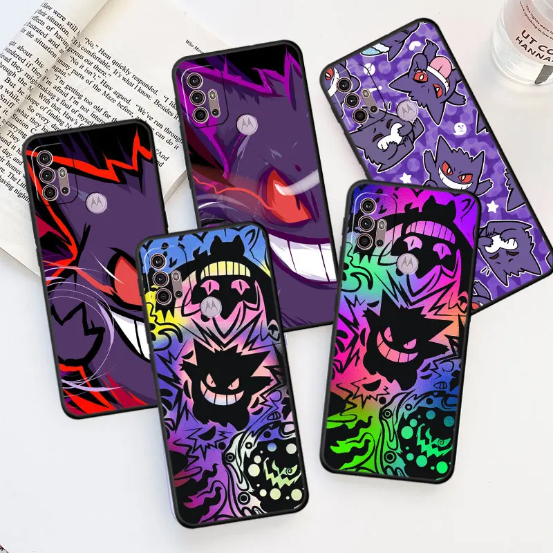 

Pokemon Cool Gengar Case for Motorola Moto G30 G60 G50 G22 G9 G8 Power Lite G200 One Fusion Plus Edge 20 30 Black Cover Funda