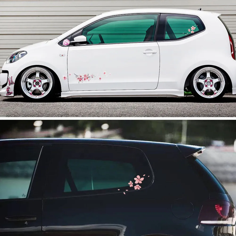 

Car Sticker Pink Cherry Blossom Vinyl Car Sticker Auto Fl==============dshield Windo Bumper Trim Interior Mouldings Auto Styling