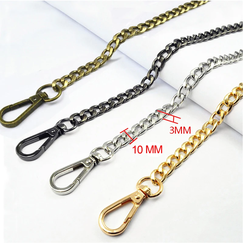 10pcs 120cm Wide 10cm Replacement Metal Handbag Chain Shoulder Strap for Made Bag Handle Buckle Clasp Bag Hardware Accessories