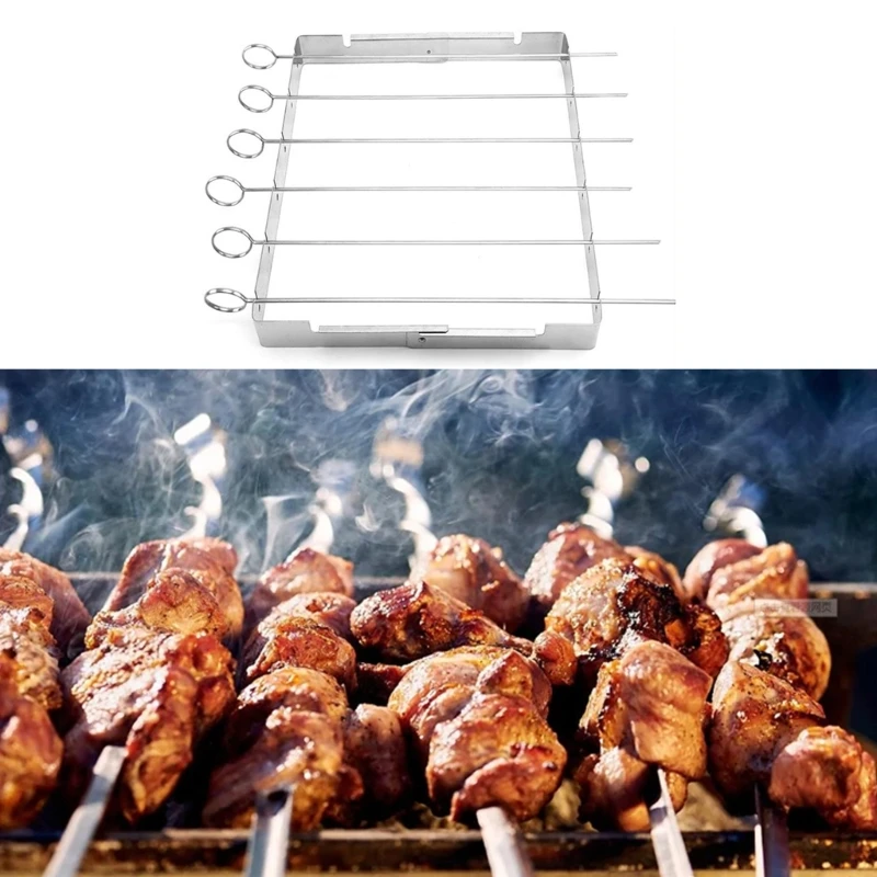 

Stainless Steel Foldable Kebab Rack Simple Barbecue Grills BBQ Outdoor Grills