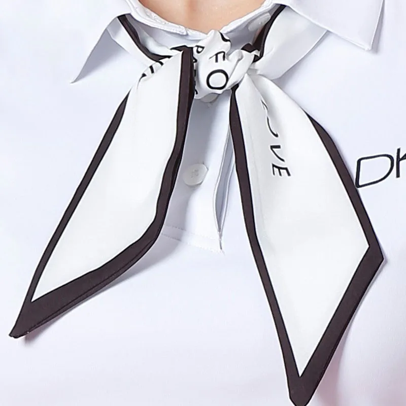Golf Clothing Women's Clothing Accessories Fashion Elegant Small Scarf Casual White Small Scarf Bow Scarf