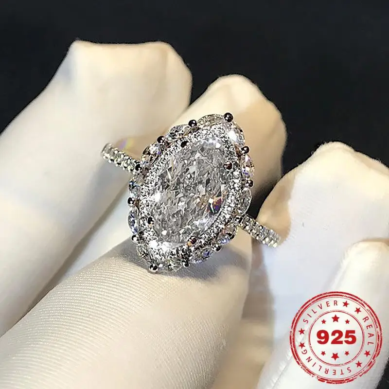 

Женское кольцо с бриллиантом Anillo, серебро 925 пробы, ювелирное изделие из серебра 925 пробы, 14 K, Золотое кольцо для женщин, 14 K