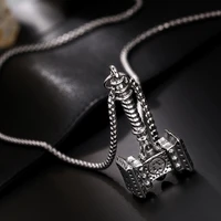fashion thor hammer design hip hop jewelry mens titanium steel pendant necklace for man sweater chain birthday gifts