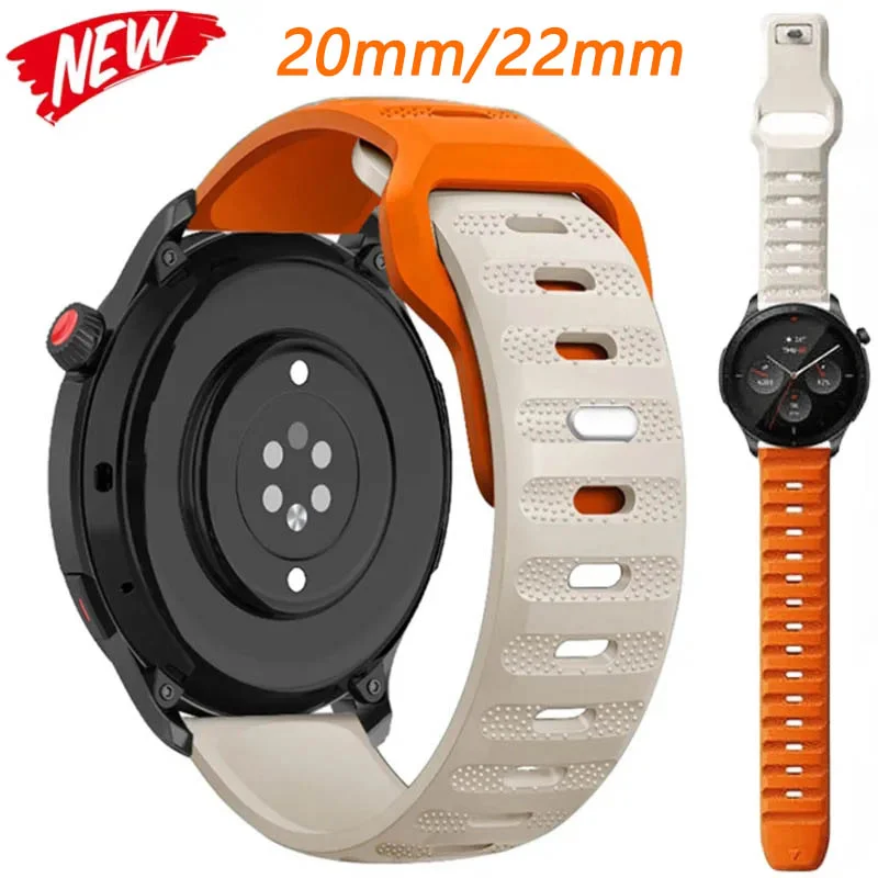 

20/22mm Silicone Watch Strap for Samsung Galaxy Watch3 4 5 Sports Bracelet Wristband Huawei GT2/3 Pro Soft Breathable Watch Band