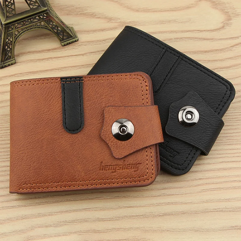 

Men's Leather Wallet Short Purse For Man wallets 2023 Credit Card Holder Money Bag Coin Bag hasp Small Wallet portafoglio uomo