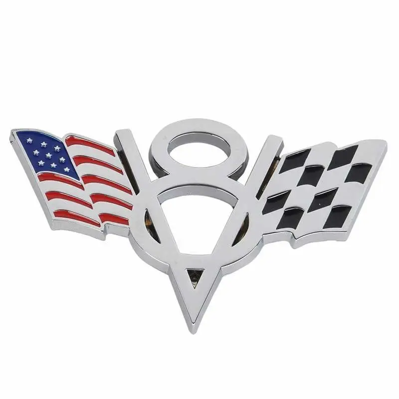

1pc Universal V8 3D Metal American US Flag Sticker Emblem Badge Car Decoration for Corvette Jeep F150