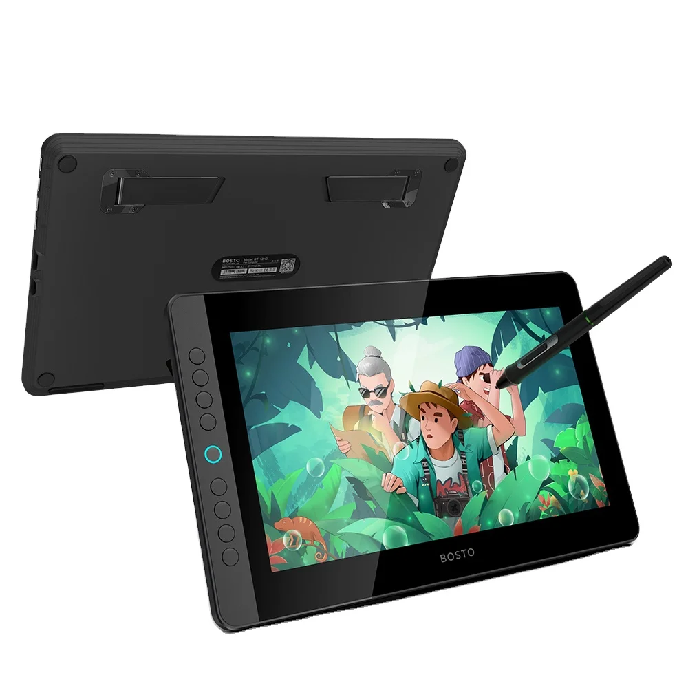 

BOSTO 11.6 Inch Lcd Ips Hd Display 8192 Levels Battery Free Pen With Stand Animation Digital Writing Graphics Drawing Tablet