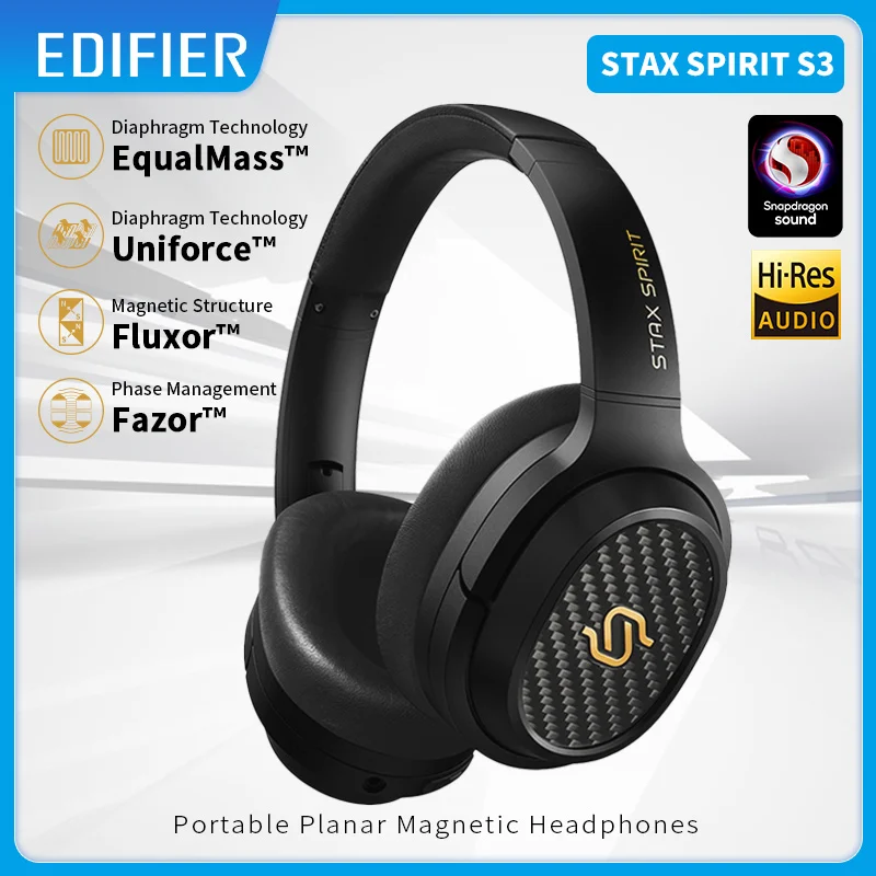  Беспроводные наушники Edifier STAX SPIRIT S3, портативная Магнитная аудиосистема, звук высокой четкости, 80 часов воспроизведения, Snapdragon 