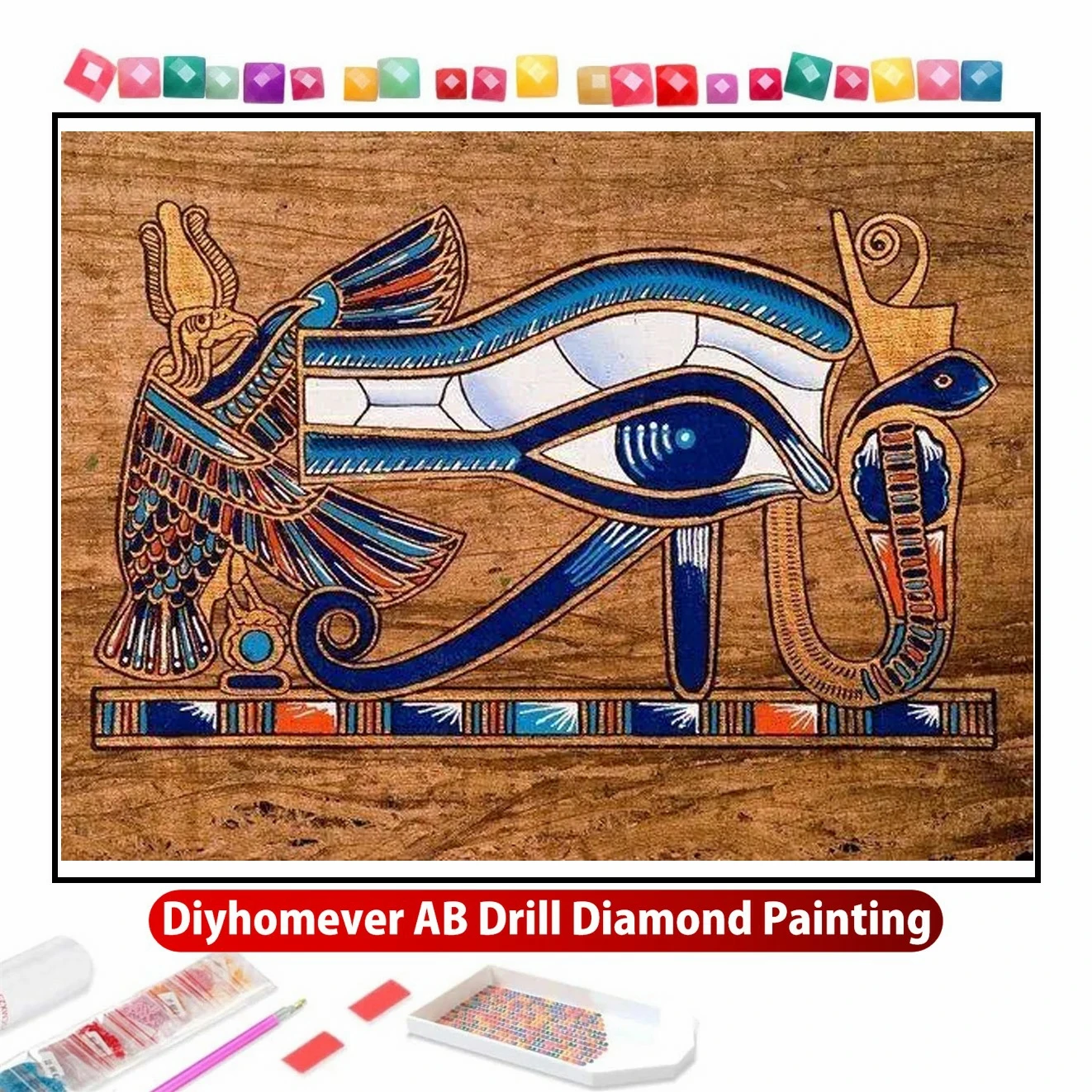 

Egyptian Eye of Horus 5D DIY AB Diamond Painting Embroidery Art Handmade Cross Stitch Mosaic Picture Handicraft Home Decor Gift